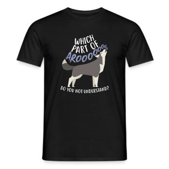 Sibirischer Husky-Hund Arooo - Männer T-Shirt - Schwarz - Vorne - AI Model Male 178 light (178cm)