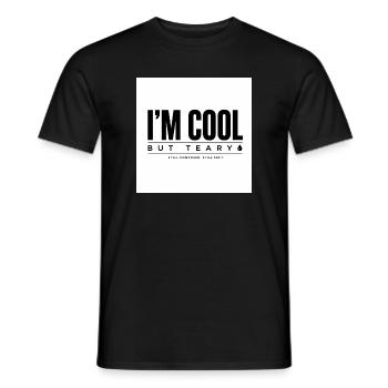 Je suis COOL mais j’ai les larmes aux yeux - T-shirt homme - noir - Devant - AI Model Male 178 light (178cm)