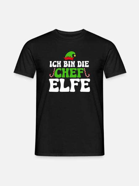 Ich bin die Chefelfe - Männer T-Shirt - Schwarz