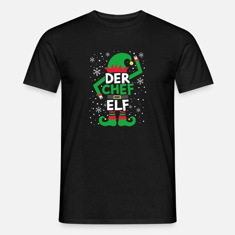 Der Chef-Elf - Männer T-Shirt - Schwarz