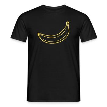 yellow banana minimal gift minimalist - Men's T-Shirt - black - Front - AI Model Male 178 light (178cm)