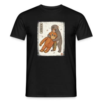 Ukiyo-e Baby Monkey Punch - Männer T-Shirt - Schwarz - Vorne - AI Model Male 178 light (178cm)