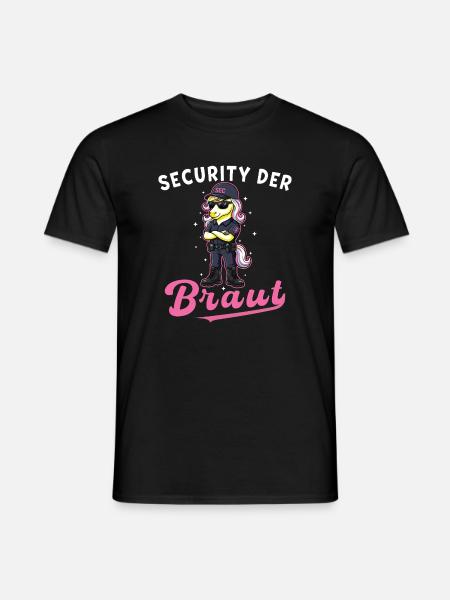 Security of the bride unicorn bachelor party bachelor shot - Men's T-Shirt - black
