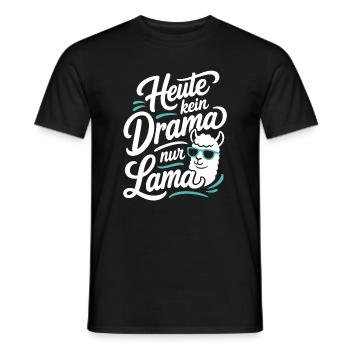 Heute kein Drama nur Lama Spruch - Männer T-Shirt - Schwarz - Vorne - AI Model Male 178 light (178cm)