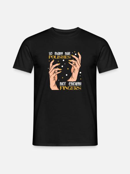 Nageldesigner Nageldesignerin Kosmetik Nagelstudio - Männer T-Shirt - Schwarz