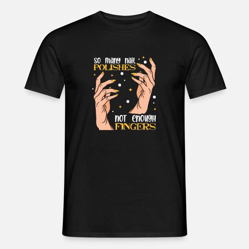 Nageldesigner Nageldesignerin Kosmetik Nagelstudio - Männer T-Shirt - Schwarz