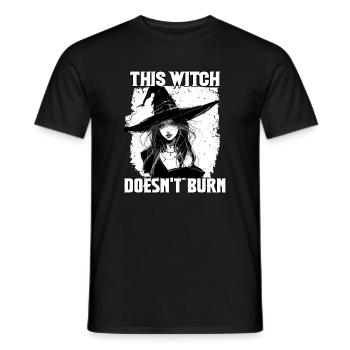 Sorcière Noire T| Fête d’Halloween T | Witchcraft T Wicca - T-shirt homme - noir - Devant - AI Model Male 178 light (178cm)