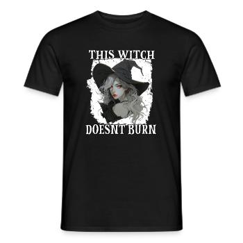 Witch decoration Halloween gift for witch fans - Men's T-Shirt - black - Front - AI Model Male 178 light (178cm)