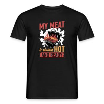 BBQ Grilling Meat Smoking Barbecue - Männer T-Shirt - Schwarz - Vorne - AI Model Male 178 light (178cm)