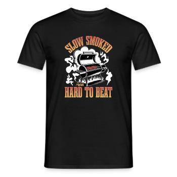 BBQ Grilling Meat Smoking Barbecue - Men's T-Shirt - black - Front - AI Model Male 178 light (178cm)