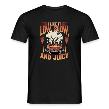 BBQ Grilling Meat Smoking Barbecue - Men's T-Shirt - black - Front - AI Model Male 178 light (178cm)
