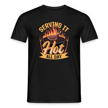 BBQ Grilling Meat Smoking Barbecue - Männer T-Shirt - Schwarz - Vorne - AI Model Male 178 light (178cm)