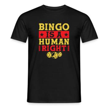 Bingo Game Is A Human Right Bingo - Men's T-Shirt - black - Front - AI Model Male 178 light (178cm)