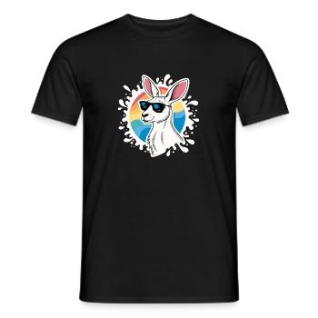 Cool Kangaroo – Retro-Stil & Sonnenbrille - Männer T-Shirt - Schwarz - Vorne - AI Model Male 178 light (178cm)