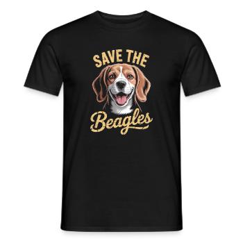 Save the Beagles - Men's T-Shirt - black - Front - AI Model Male 178 light (178cm)