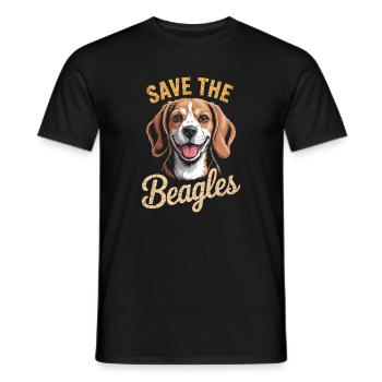 Save the Beagles Beagle Rescue Tee - Men's T-Shirt - black - Front - AI Model Male 178 light (178cm)
