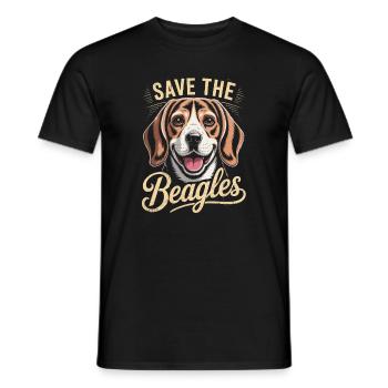 Save the Beagles - Men's T-Shirt - black - Front - AI Model Male 178 light (178cm)