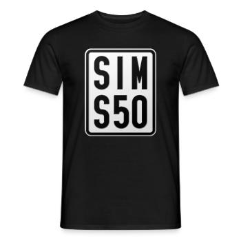 Simson S50 Moped Kennzeichen - Männer T-Shirt - Schwarz - Vorne - AI Model Male 178 light (178cm)