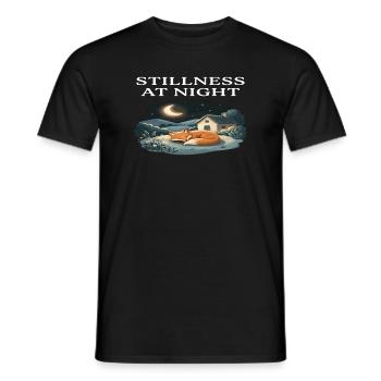 Stillness at Night Fox Animal Cottagecore Farm - Men's T-Shirt - black - Front - AI Model Male 178 light (178cm)