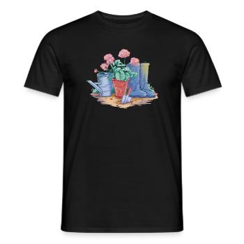 Garden Decoration Art - Men's T-Shirt - black - Front - AI Model Male 178 light (178cm)