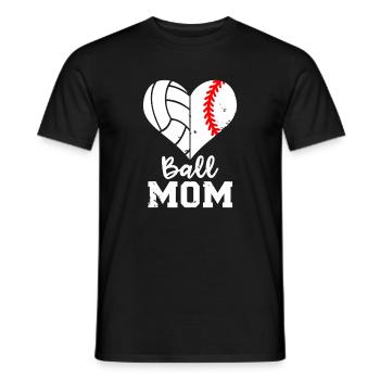 Ball-Mom-Herz-Splitter - Männer T-Shirt - Schwarz - Vorne - AI Model Male 178 light (178cm)