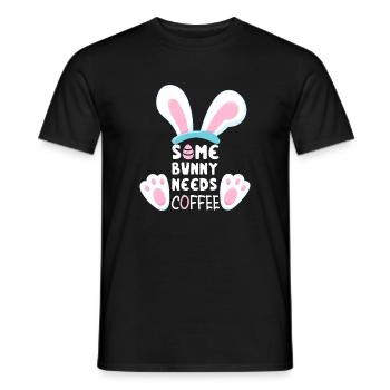 Un lapin a besoin de café - T-shirt homme - noir - Devant - AI Model Male 178 light (178cm)