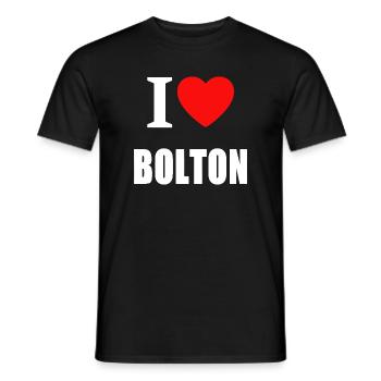 I Love Bolton - Men's T-Shirt - black - Front - AI Model Male 178 light (178cm)
