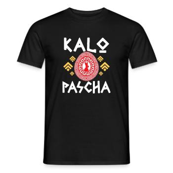 Kalo Pascha: Easter Rabbit Circle - Men's T-Shirt - black - Front - AI Model Male 178 light (178cm)