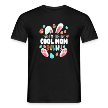 Cool Mom Bunny Easter Tee - Men's T-Shirt - black - Front - AI Model Male 178 light (178cm)