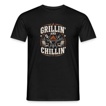 Papa, Père, Grill Maître Héros Barbecue Amusant - T-shirt homme - noir - Devant - AI Model Male 178 light (178cm)