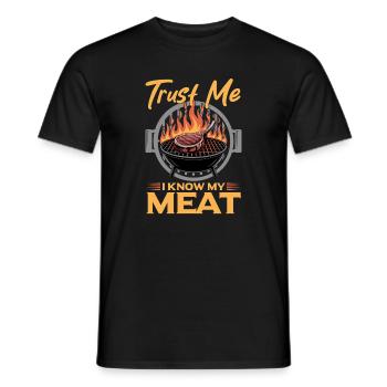 BBQ Grilling Meat Smoking Barbecue - Men's T-Shirt - black - Front - AI Model Male 178 light (178cm)