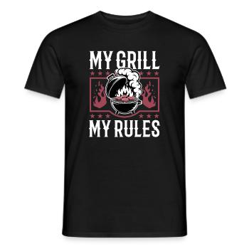 BBQ Grilling Meat Smoking Barbecue - Men's T-Shirt - black - Front - AI Model Male 178 light (178cm)