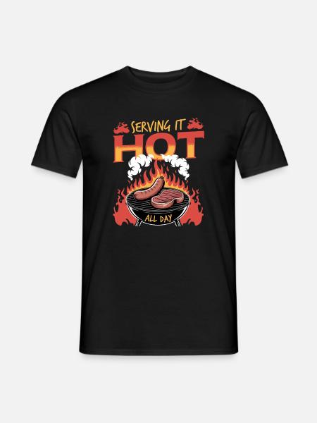 BBQ Grilling Meat Smoking Barbecue - Men's T-Shirt - black