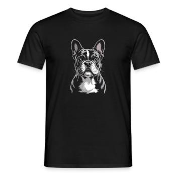 Bouledogue français Frenchie - T-shirt homme - noir - Devant - AI Model Male 178 light (178cm)