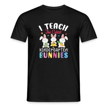 I Teach The Cutest Kindergarten Bunnies - Men's T-Shirt - black - Front - AI Model Male 178 light (178cm)