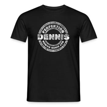 Perfekt Dennis - Männer T-Shirt - Schwarz - Vorne - AI Model Male 178 light (178cm)