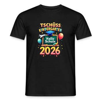 Schulkind 2026 Einschulung 2026 Schulanfang - Männer T-Shirt - Schwarz - Vorne - AI Model Male 178 light (178cm)