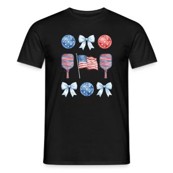 C’était drôle, c’était sorti ? Ramete de pickleball rétro - T-shirt homme - noir - Devant - AI Model Male 178 light (178cm)