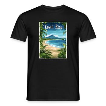 Costa Rica Tropical Beach Landscape - Men's T-Shirt - black - Front - AI Model Male 178 light (178cm)