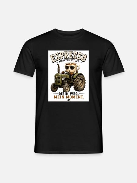 Espresso Treibstoff auf dem Traktor - Männer T-Shirt - Schwarz