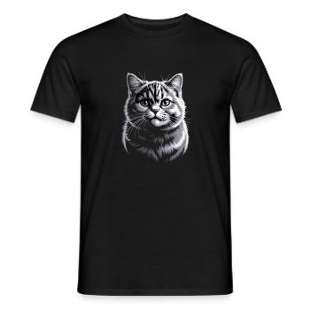 Britisch Kurzhaar BKH - Männer T-Shirt - Schwarz - Vorne - AI Model Male 178 light (178cm)