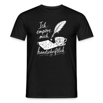 Ich empöre mich handschriftlich - Männer T-Shirt - Schwarz - Vorne - AI Model Male 178 light (178cm)
