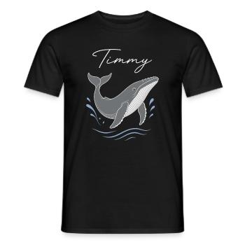Timmy Wal Aquarell Meerliebe Shirt - Männer T-Shirt - Schwarz - Vorne - AI Model Male 178 light (178cm)