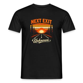 Nächste Ausfahrt Unbekannt | Roadtrip - Männer T-Shirt - Schwarz - Vorne - AI Model Male 178 light (178cm)