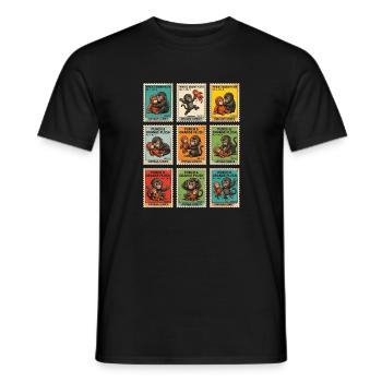 Stamps Baby Monkey Punch - Männer T-Shirt - Schwarz - Vorne - AI Model Male 178 light (178cm)