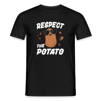 Respect the Potato - Men's T-Shirt - black - Front - AI Model Male 178 light (178cm)