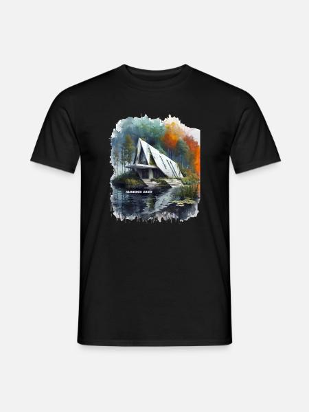 VERLASSENER LUXUS – Moderne A-Frame-Ruinen-Skizze - Männer T-Shirt - Schwarz