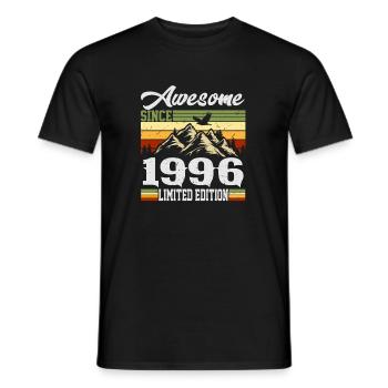 1996 Vintage Retro Birthday Gift - Men's T-Shirt - black - Front - AI Model Male 178 light (178cm)