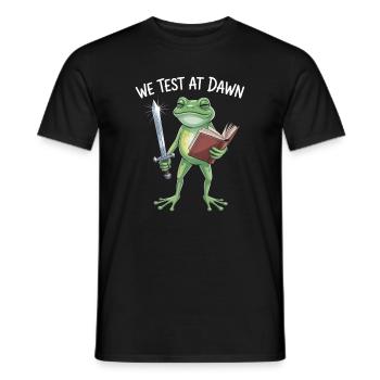 Chevalier Grenouille de Test de l’Aube - T-shirt homme - noir - Devant - AI Model Male 178 light (178cm)