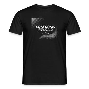 URSPRUNG – Verbunden mit Allem - Männer T-Shirt - Schwarz - Vorne - AI Model Male 178 light (178cm)